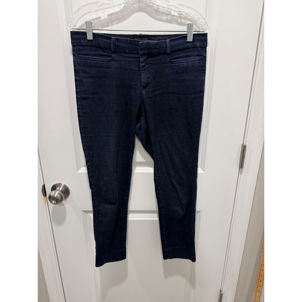 Banana Republic Womens Sloan Crop Pants Dark Indigo Denim Blue Size 6
